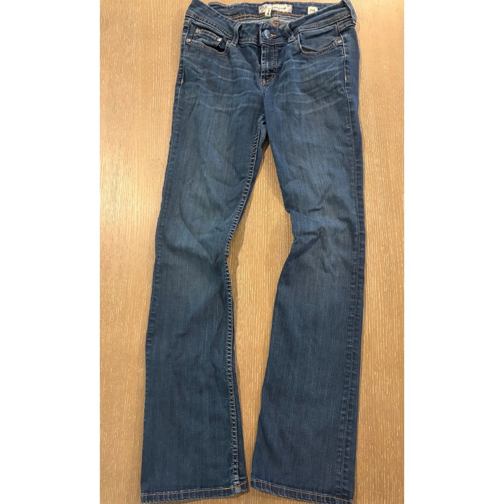 BKE Women Addison Boot Cut Jeans Blue Denim Mid Rise 29L Long Inseam 32